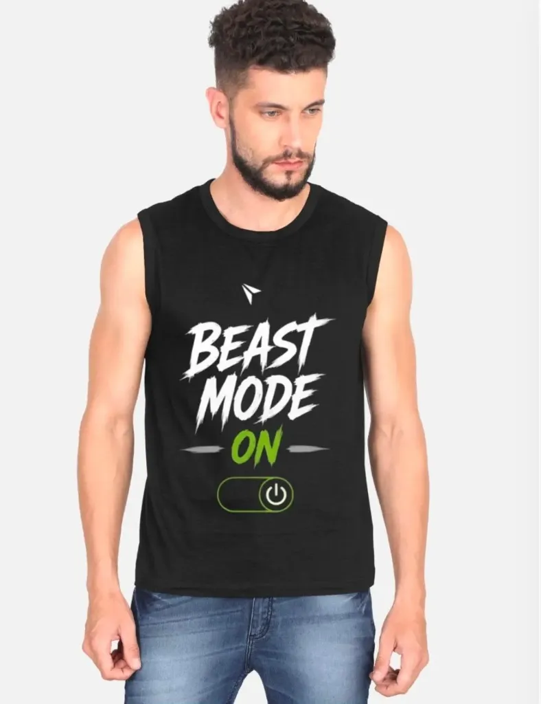 Beast mode on sleeveless t shirt